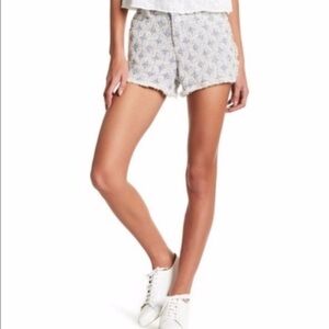 IRO White and Blue frayed tweed  Shorts